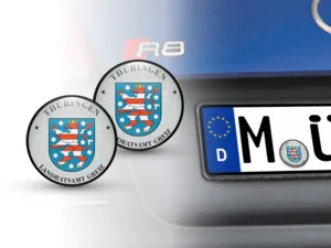 TÜV Plakette Landratsamt Greiz Nummernschild plakette